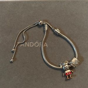 Pandora bracelet with two charms